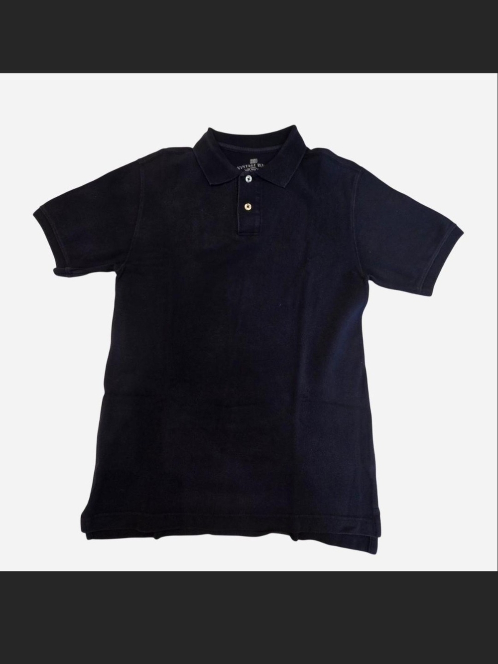 Vintage Wash Kids Black Polo - Short Sleeve Size L(10/12)